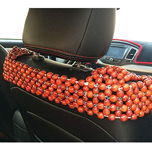 HomDSim Wood Beaded Auto Car Front Seat Cover,Natural Rosewood Wooden Bead Cool Refreshing Back Massaging Comfort Cushion Mat,Premium Quality Universal for Car Truck on Summer - Image 2