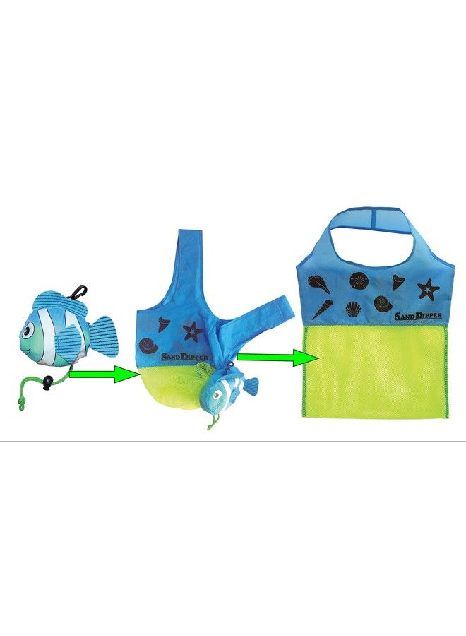 Sand Dipper Expandable Mesh Tote Bag ; Cute Fish Nylon Bag - Image 3