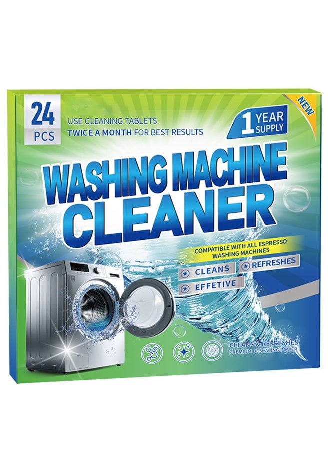24-Pack Washing Machine Cleaning Tablets - Deep Clean & Deodorize with Oxygen Power (Auto/HE Compatible)  - Image 1