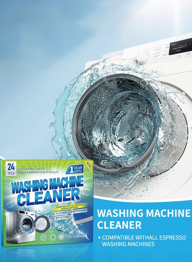 24-Pack Washing Machine Cleaning Tablets - Deep Clean & Deodorize with Oxygen Power (Auto/HE Compatible)  - Image 4
