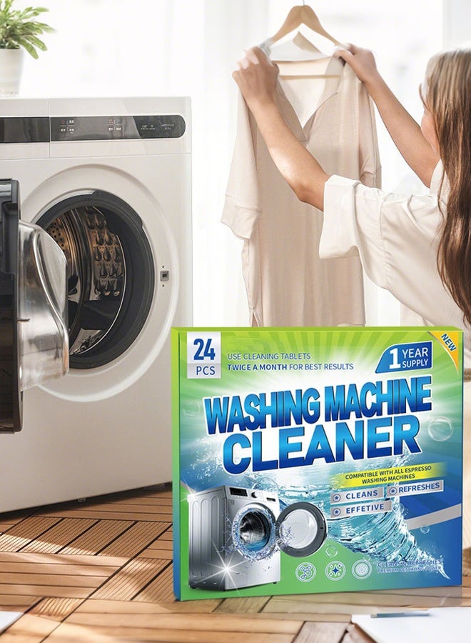 24-Pack Washing Machine Cleaning Tablets - Deep Clean & Deodorize with Oxygen Power (Auto/HE Compatible)  - Image 3