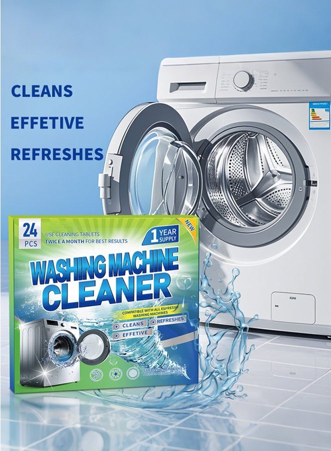 24-Pack Washing Machine Cleaning Tablets - Deep Clean & Deodorize with Oxygen Power (Auto/HE Compatible)  - Image 5