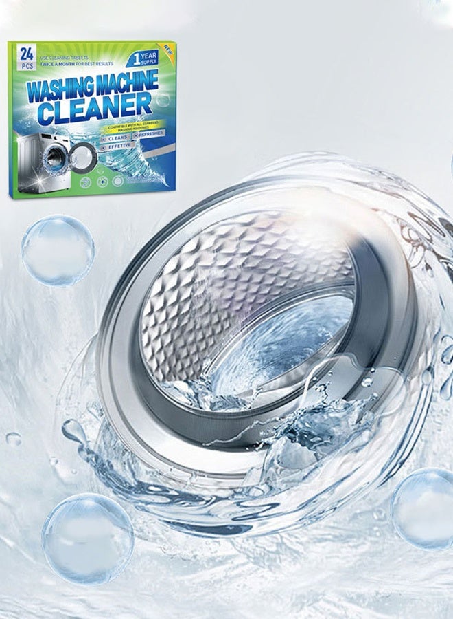24-Pack Washing Machine Cleaning Tablets - Deep Clean & Deodorize with Oxygen Power (Auto/HE Compatible)  - Image 2