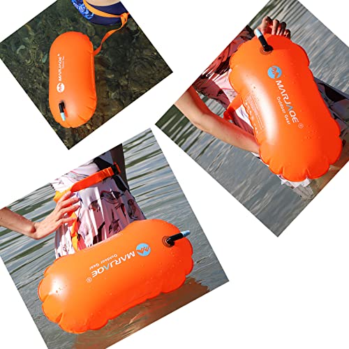 MARJAQE Swim Buoy for Open Water Swimmers Triathletes Kayakers Snorkelers, Swim Float for Open Water Swim Buoy Float for Swim Safety Swim Training (Red) - Image 2