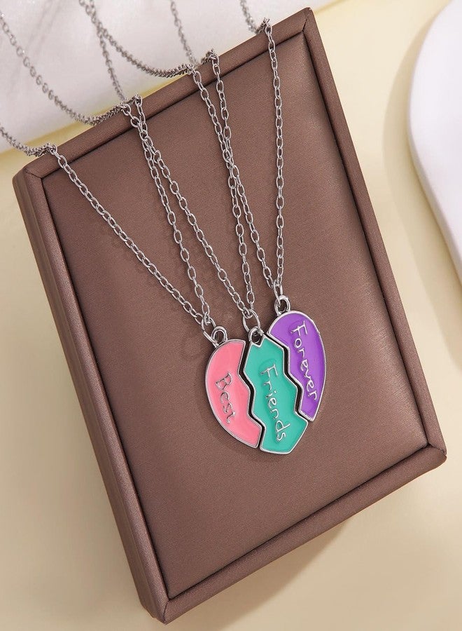 POYAMUSE Colorful Pendant Necklace Set, BFF Necklaces for 3, Friendship Necklace Set for Best Friends (BFF) - Image 4