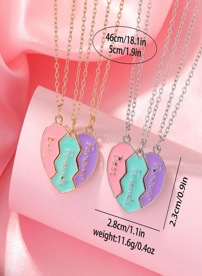 POYAMUSE Colorful Pendant Necklace Set, BFF Necklaces for 3, Friendship Necklace Set for Best Friends (BFF) - Image 5