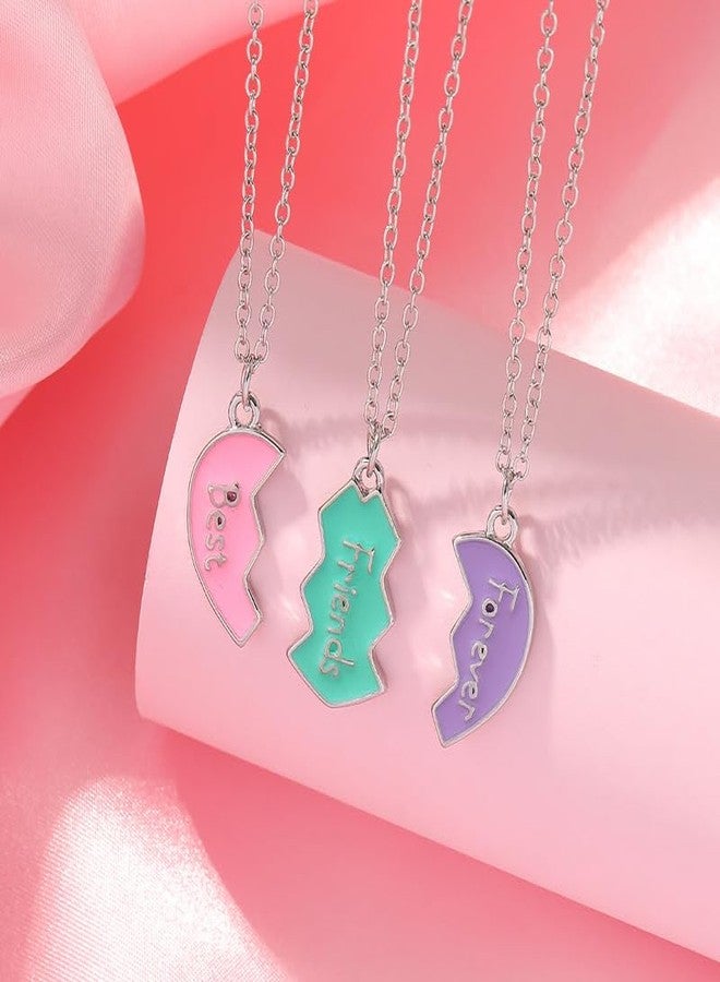 POYAMUSE Colorful Pendant Necklace Set, BFF Necklaces for 3, Friendship Necklace Set for Best Friends (BFF) - Image 2