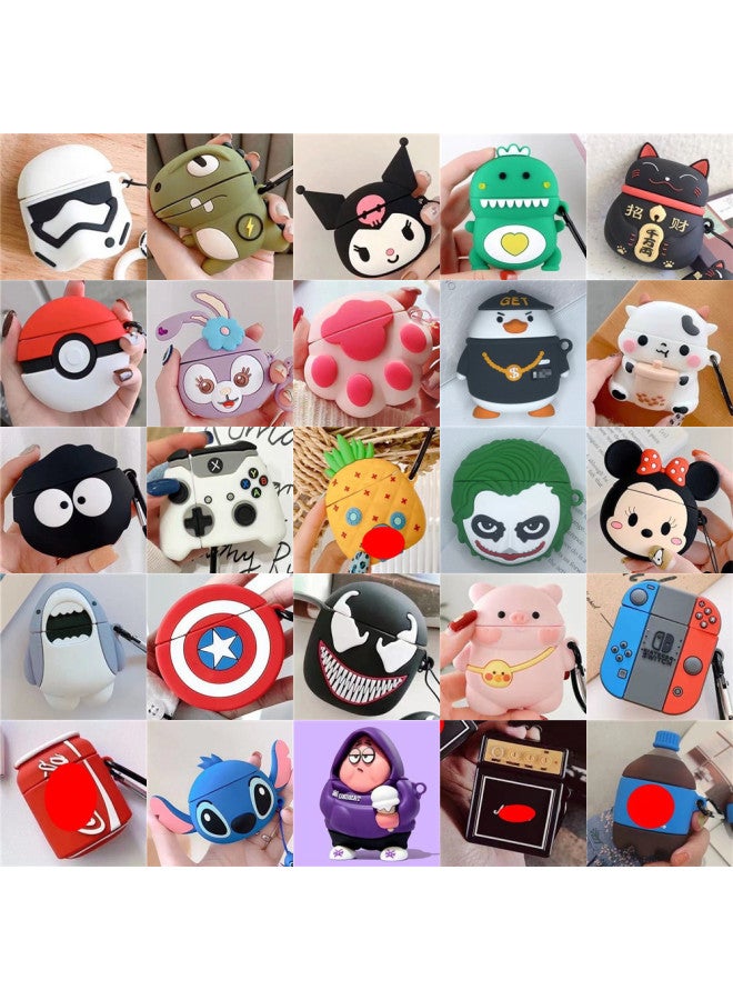 Creative Airpods Second Generation Silicone Protective Case For Apple Second Generation Wireless Bluetooth Headset Cartoon Cute Soft Case-Color:N7 (with Ring)-Applicable Model:airpods 1/2 Generation  - Image 2