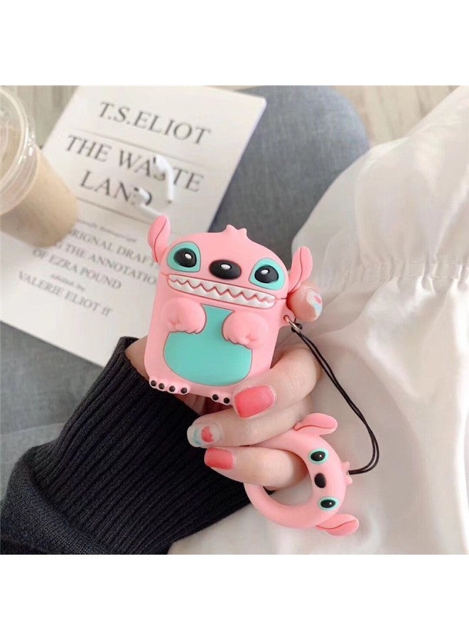 Creative Airpods Second Generation Silicone Protective Case For Apple Second Generation Wireless Bluetooth Headset Cartoon Cute Soft Case-Color:N7 (with Ring)-Applicable Model:airpods 1/2 Generation  - Image 1