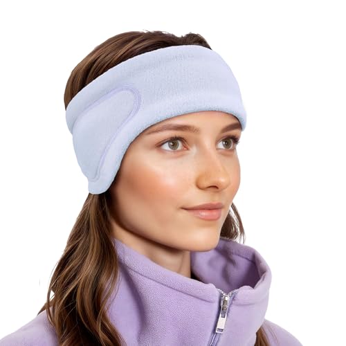 Sukeen Running Ear Warmers for Women, Double-Layer Fleece Ear Warmer Headband, Moisture Wicking Non-Slip Winter Running Headband, Elastic Winter Headbands for Cycling Hiking Skiing Jogging, Purple - Image 1
