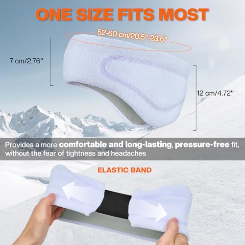 Sukeen Running Ear Warmers for Women, Double-Layer Fleece Ear Warmer Headband, Moisture Wicking Non-Slip Winter Running Headband, Elastic Winter Headbands for Cycling Hiking Skiing Jogging, Purple - Image 5