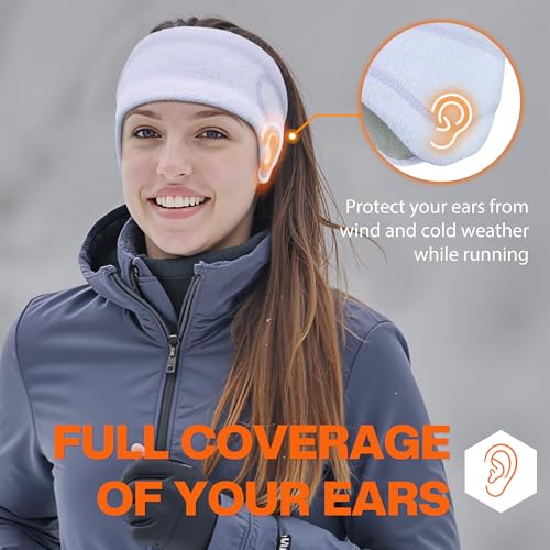 Sukeen Running Ear Warmers for Women, Double-Layer Fleece Ear Warmer Headband, Moisture Wicking Non-Slip Winter Running Headband, Elastic Winter Headbands for Cycling Hiking Skiing Jogging, Purple - Image 3