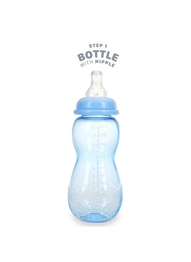 Nuby Nuby New 3 Stage Ultra Durable Tritan Grow with Me No-Spill Bottle to Cup, 10 Oz, Blue  - Image 3