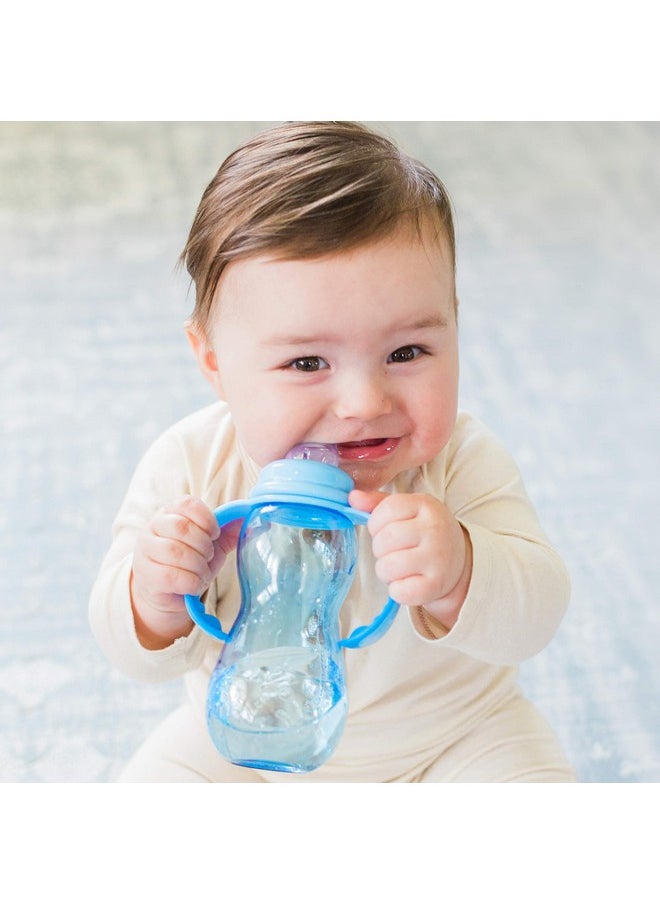 Nuby Nuby New 3 Stage Ultra Durable Tritan Grow with Me No-Spill Bottle to Cup, 10 Oz, Blue  - Image 1