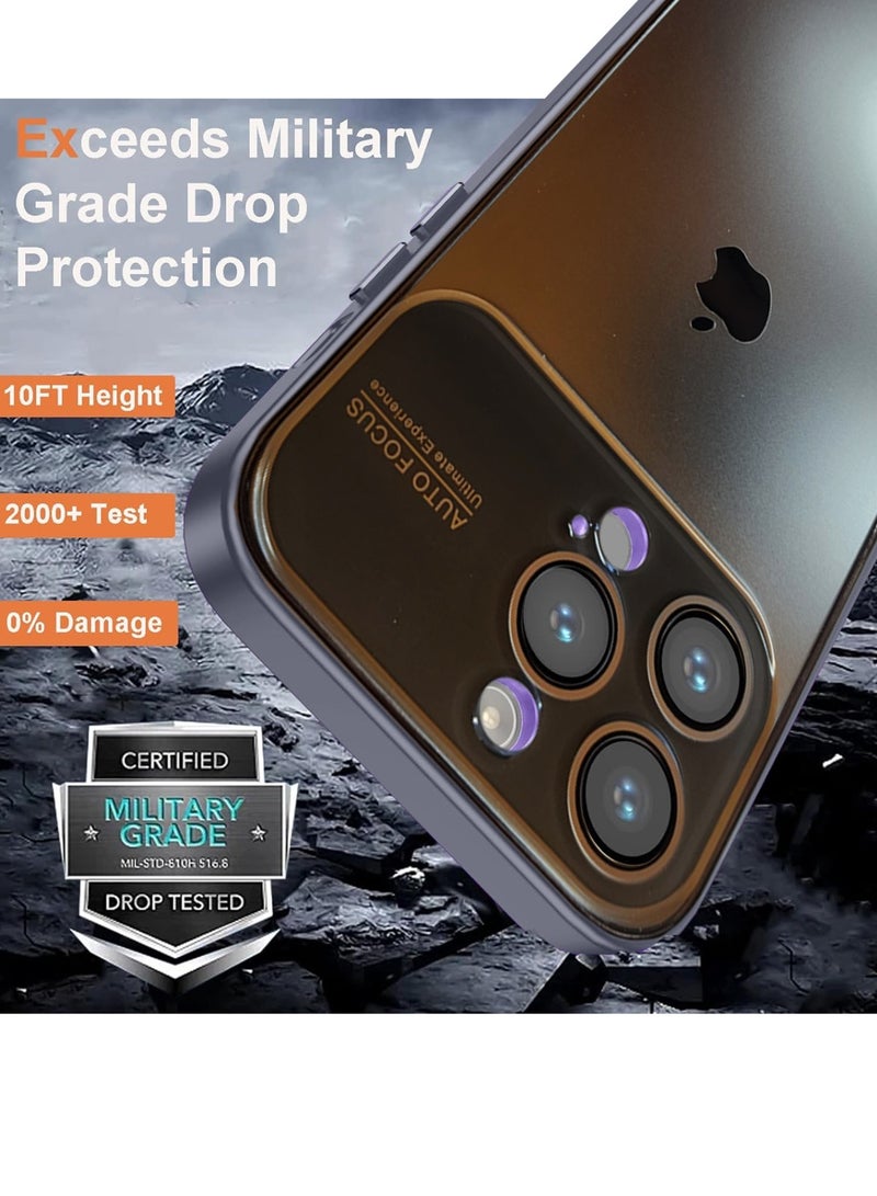 Techie غطاء خلفي أنيق فاخر من Auto Focus مع حماية لعدسة الكاميرا لهاتف Apple iPhone 15 Pro - أزرق داكن - Image 4