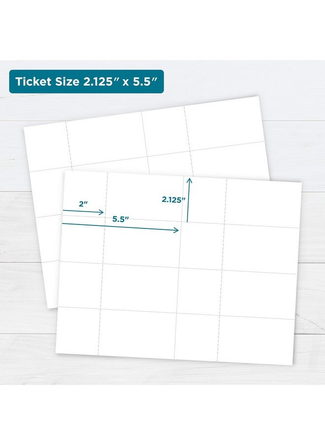 PrintWorks Raffle Tickets, Perforated Cardstock For Tickets With Tear-Away Stubs, 8.5 X 11, 67Lb/147Gsm, 8 Tickets Per Sheet, 250 Sheets, 2000 Tickets Total, White (04296) (2.125 X 5.5)  - Image 2