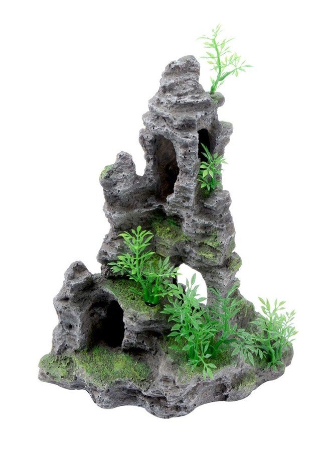 Saim Large Aquarium Rockery Cave Decorations, Mountain View Ornament Fish Tank Aquascape Model for Gold Fish, Betta Cichlids Hideaway Cave Hideout (9x4x9inch-S) - Image 1