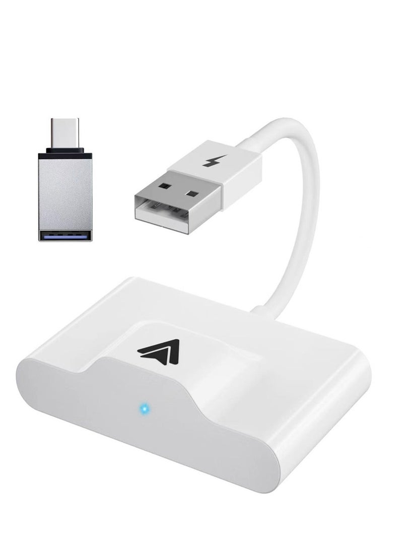 Wireless Android Auto Car Adapter,Wireless Android Auto Dongle - Connects Automatically to Android Auto,Easy Plug and Play Setup (White)