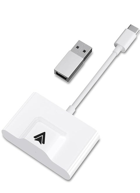 Wireless Android Auto Car Adapter,Wireless Android Auto Dongle - Connects Automatically to Android Auto,Easy Plug and Play Setup (White)