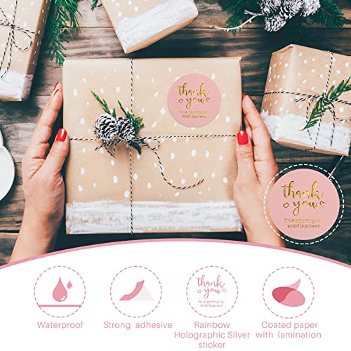 Epakh 1140 Pieces Thank You Card and Sticker Set Multicolor Classic Style Suitable Include 100 Thank You Business Cards 1000 Roll Labels 40 Packaging Bags for Business Wedding(Classic Style) - Image 3