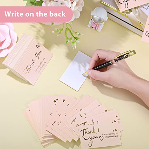 Epakh 1140 Pieces Thank You Card and Sticker Set Multicolor Classic Style Suitable Include 100 Thank You Business Cards 1000 Roll Labels 40 Packaging Bags for Business Wedding(Classic Style) - Image 4