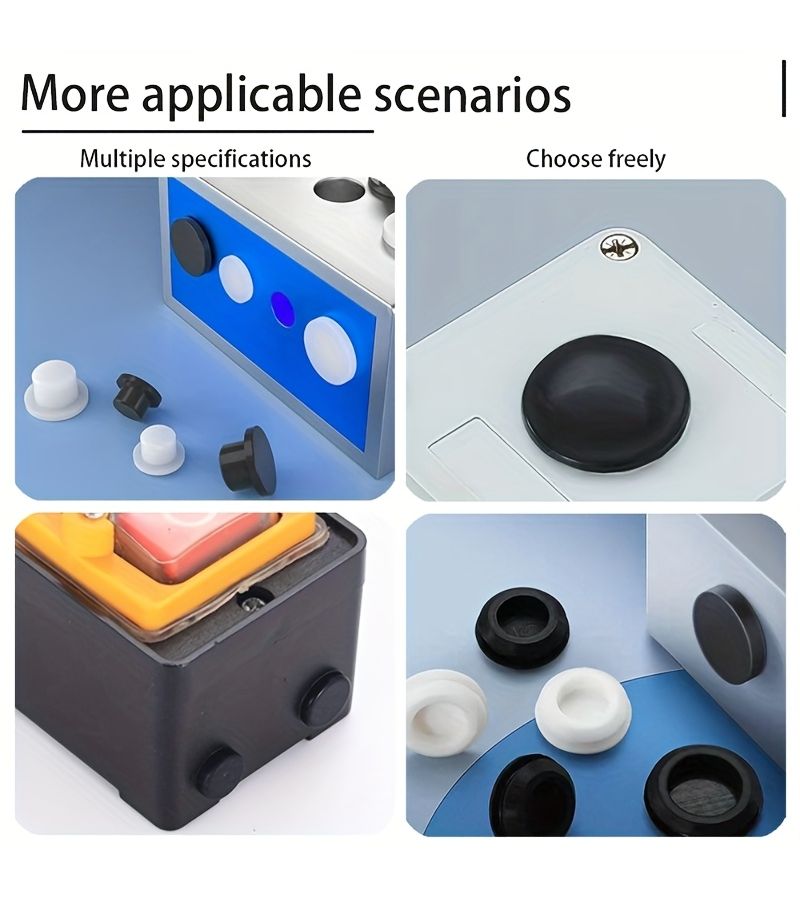 12pcs Black Silicone Snap Lock Sealed Plug Holes Anti Slip Design 4 Sizes 5 5 to 9 5 Millimeters Multifunctional Pipeline Bottle Flower Pot Pipe Cover - Image 2