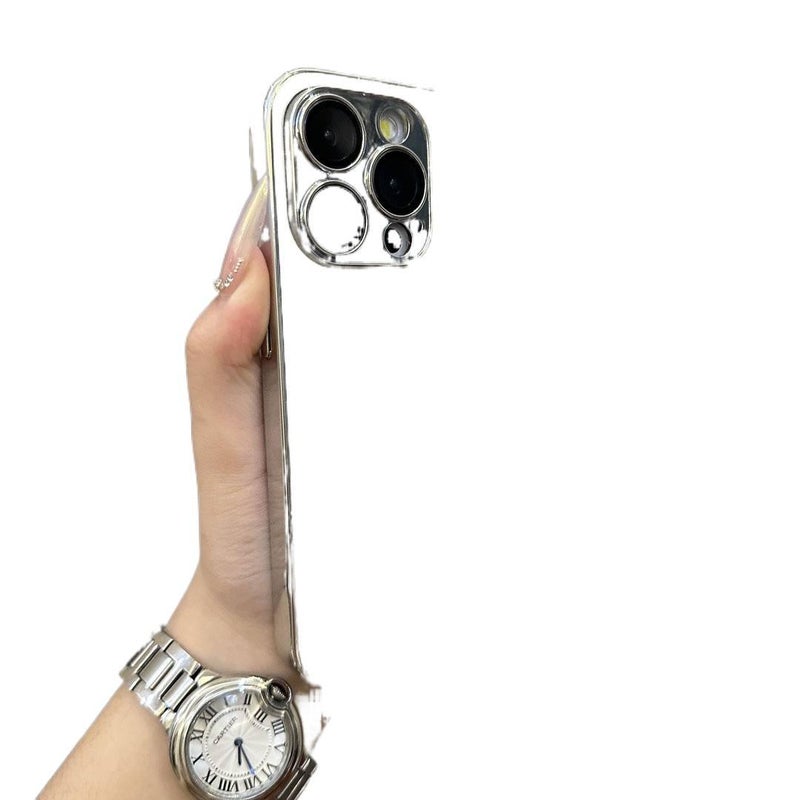 غطاء واقي بFabric باللون أخضر مضاد للانزلاق لـ iPhone 14 / 14 Plus / 14 Pro / 14 Pro Max مع حافة مطلية بالكهرباء وحماية العدسة مع قبضة مضادة للانزلاق مع مقاوم للخدش - Image 4