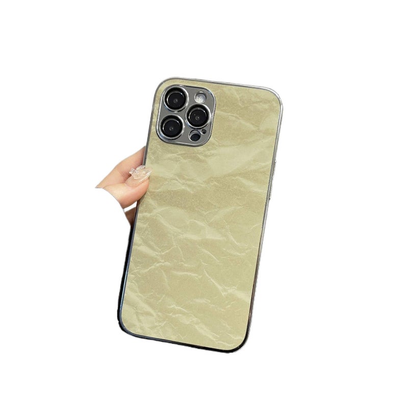 غطاء واقي بFabric باللون أخضر مضاد للانزلاق لـ iPhone 14 / 14 Plus / 14 Pro / 14 Pro Max مع حافة مطلية بالكهرباء وحماية العدسة مع قبضة مضادة للانزلاق مع مقاوم للخدش - Image 1
