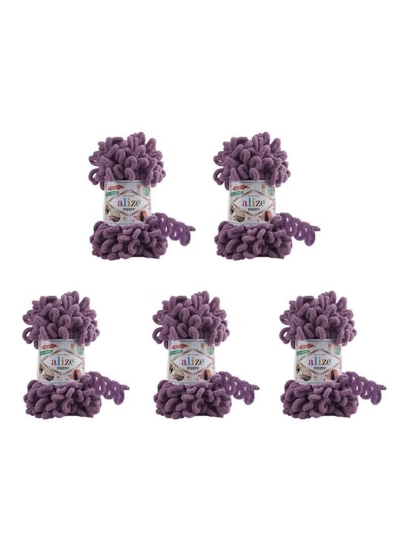 5 Pcs Alize Puffy 437 Micropolyester Hand Knitting Yarn For Blanket