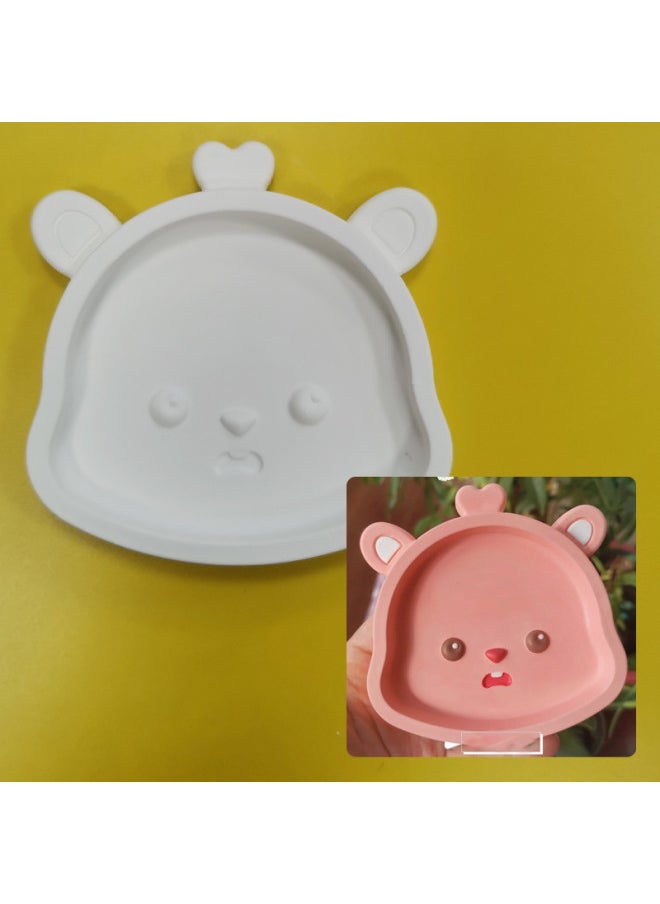xozgdovg Liou Kulomi Gypsum Relief Painting Pendant Children's Handmade DIY Graffiti Doll Cinnamon Dog Aromatherapy Listing-Color:Winnie The Pooh Storage Tray-white Embryo  - Image 1