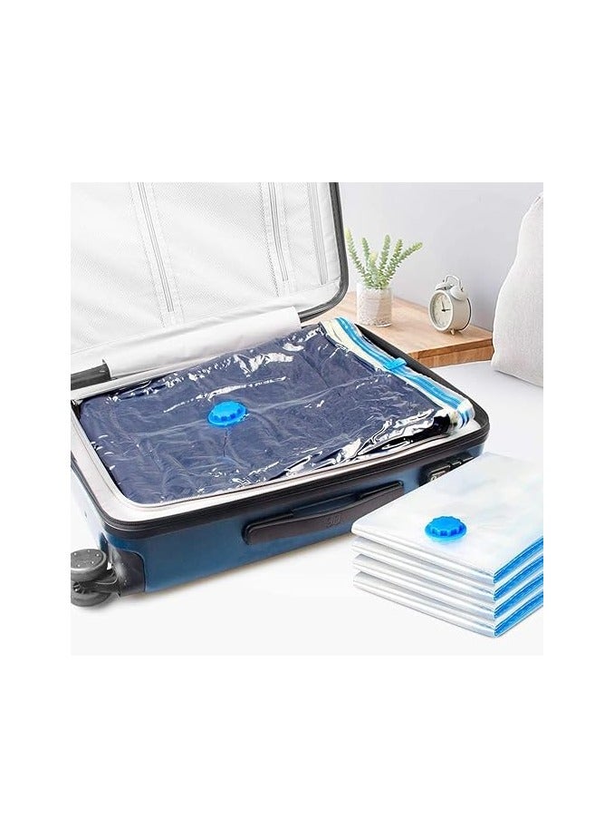 5 Pack Vacuum Storage Bags,Space Saver Bags With Suction Pump,Vacuum Sealer Bags for Store Clothing,Comforters,3 Size: [2Pcs 50 * 70cm][2Pcs 60 * 80cm][1Pcs 80 * 100cm]  - Image 3