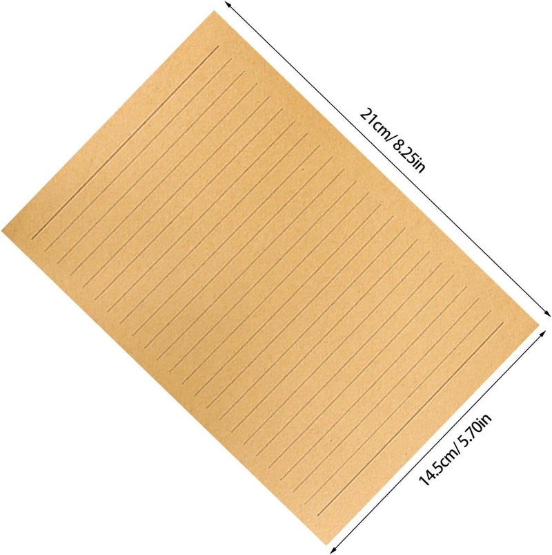 Vintage Kraft Stationery Paper Set – 300 Sheets A5 Lined Writing Paper for Letters and Creative Notes, Retro Lined Letter Writing Sheets Suitable for Office and Personal Use - Image 2