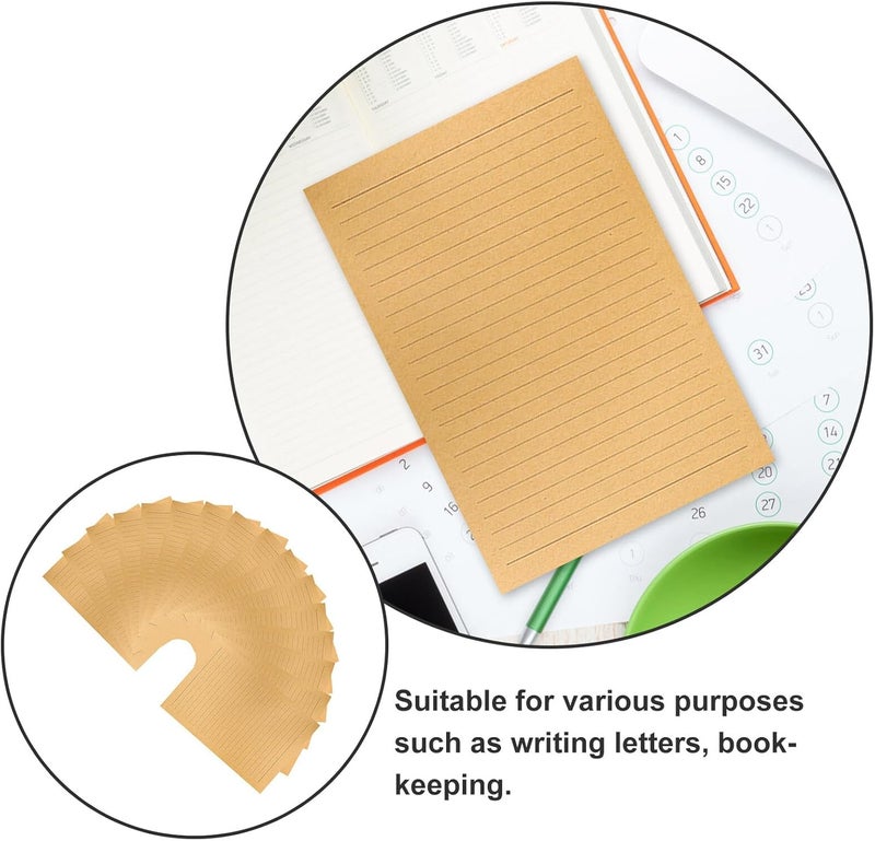 Vintage Kraft Stationery Paper Set – 300 Sheets A5 Lined Writing Paper for Letters and Creative Notes, Retro Lined Letter Writing Sheets Suitable for Office and Personal Use - Image 3