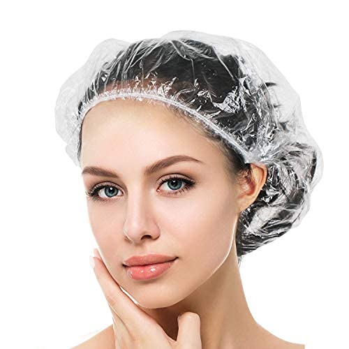 Auban 30PCS Disposable Shower Caps Plastic Clear Hair Cap Large Thick Waterproof Bath Caps for Women Hotel Travel Essentials Accessories Deep Conditioning Hair Care Cleaning Supplies173