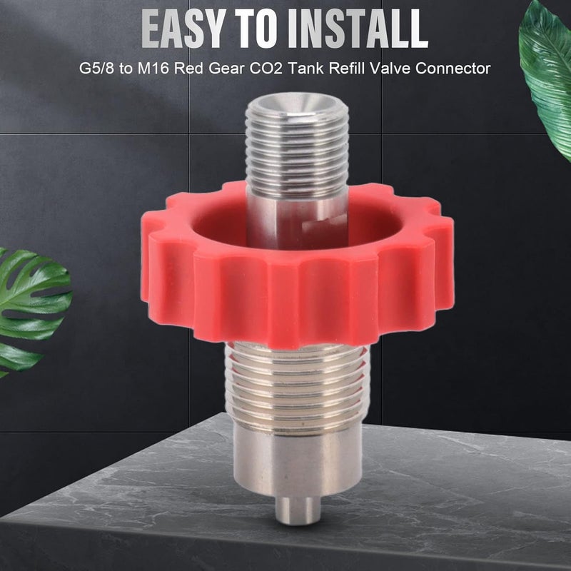 CO2 Tank Refill Valve Connector G5 / 8 to M16 Stainless Steel -, Polished Surface, Easy Installation for CO2 Cylinder Refilling - Image 5