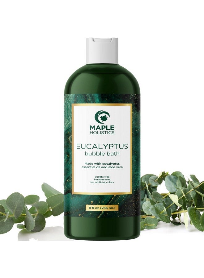 Maple Holistics Premium Eucalyptus Bubble Bath Soap - Sulfate Free Adult Bubble Bath for Women and Men with Relaxing Essential Oils with Vitamin E - Foaming Bath Oil for Dry Skin Featuring Aromatherapy Oils - Image 1