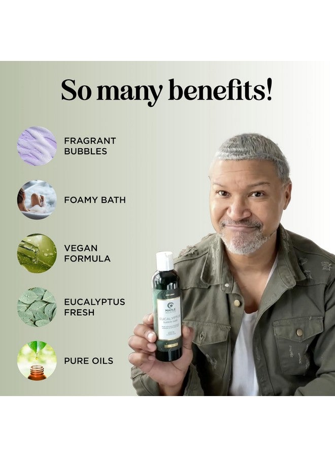 Maple Holistics Premium Eucalyptus Bubble Bath Soap - Sulfate Free Adult Bubble Bath for Women and Men with Relaxing Essential Oils with Vitamin E - Foaming Bath Oil for Dry Skin Featuring Aromatherapy Oils - Image 2