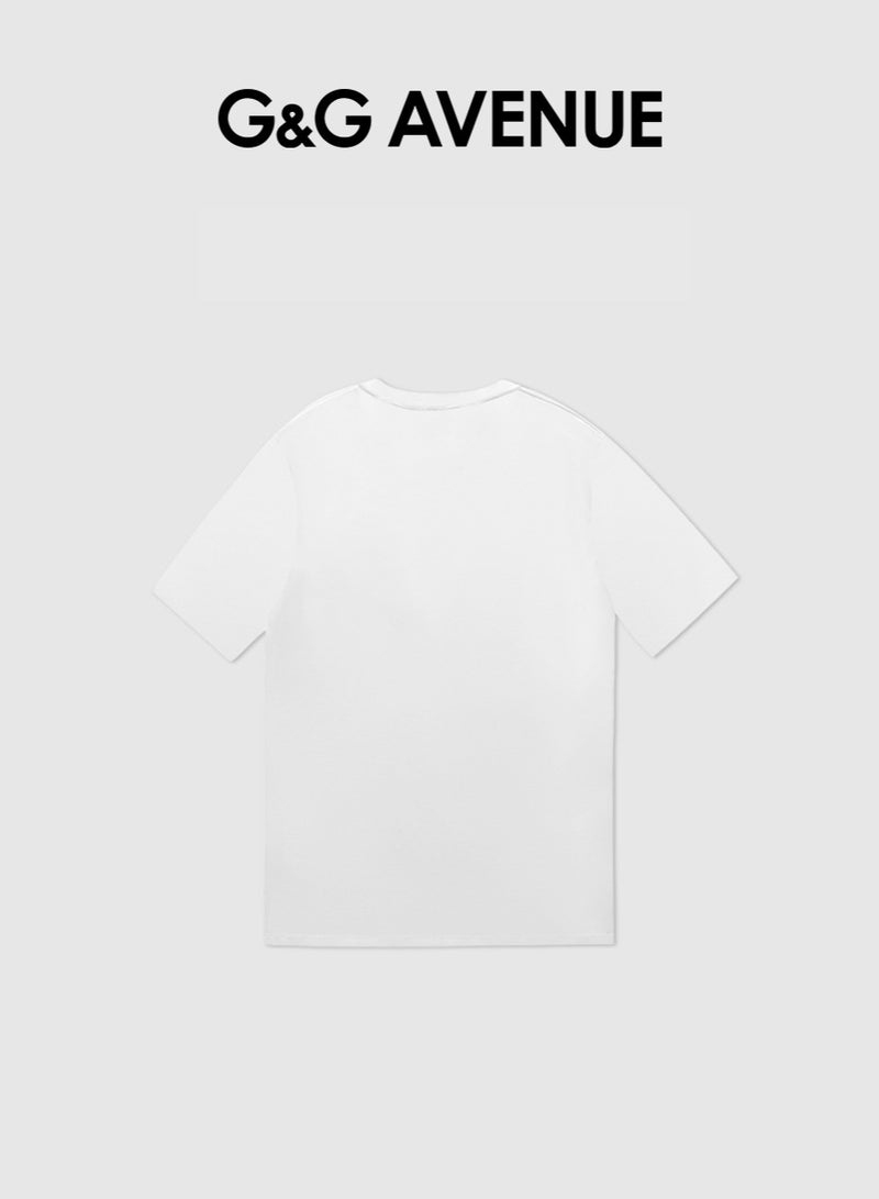 G&G AVENUE Neutral Cotton Fashion Top  Round Neck Retro Regular Casual Vacation T-shirt Summer Fitness Sports T-shirt Comfortable Short sleeved Team Top  - Image 3