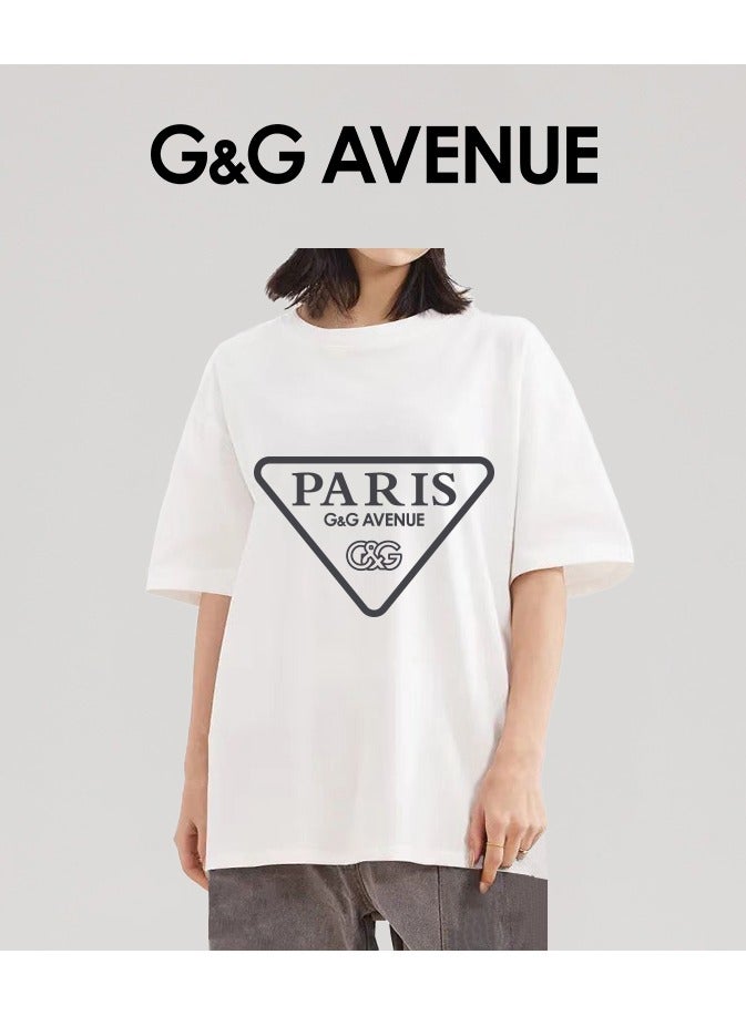 G&G AVENUE Neutral Cotton Fashion Top  Round Neck Retro Regular Casual Vacation T-shirt Summer Fitness Sports T-shirt Comfortable Short sleeved Team Top  - Image 4