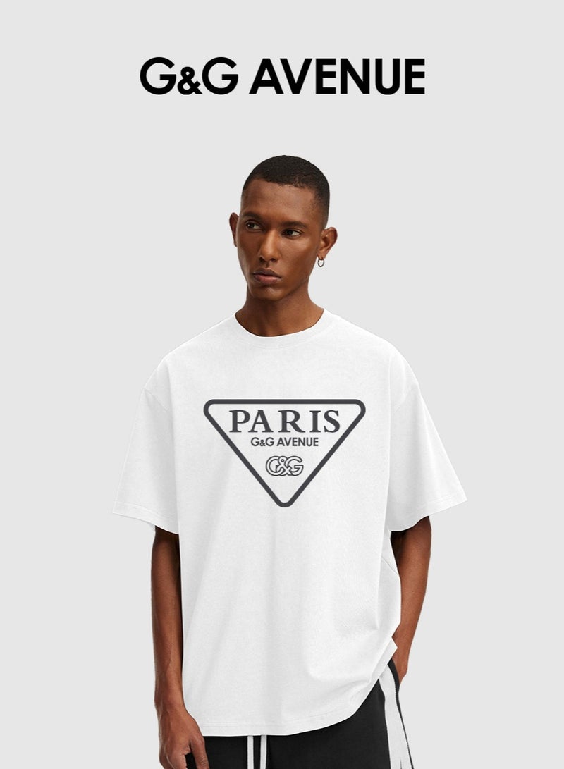 G&G AVENUE Neutral Cotton Fashion Top  Round Neck Retro Regular Casual Vacation T-shirt Summer Fitness Sports T-shirt Comfortable Short sleeved Team Top  - Image 1