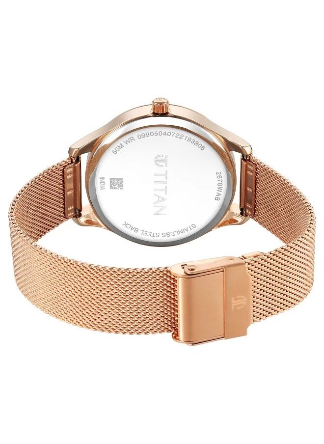 TITAN Women's Analog Round Shape Metal Wrist Watch - 2670WM09 - 43 Mm  - Image 5