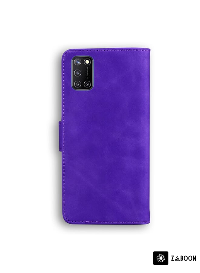 Zaboon Protective Case Cover For OPPO Realme 7I/Realme C17 Skin Feel Pure Color Flip Leather - Image 2