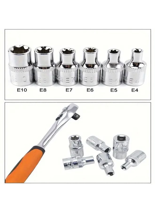 6 Piece Hexagon Spinner Set Sizes E4 E5 E6 E7 E8 E10 - Image 1