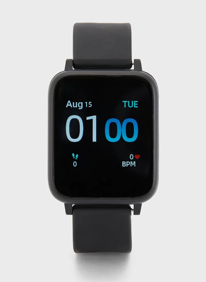 iTouch iTouch Unisex Go Smartwatch Black/Black Silicone Strap