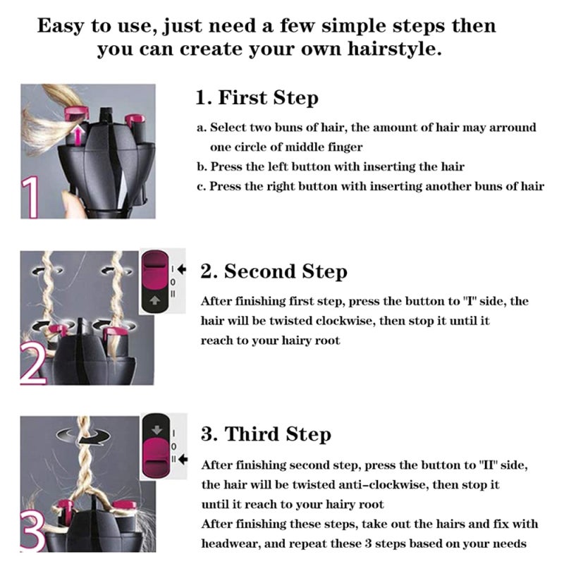 Electric Hair Braider Automatic Quick Twist Twister Hair Braiding Tool Smart DIY Hair Tools Hair Braider Machine Braid Maker for Hair Styling - Image 5