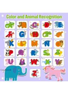 CozyBomB ™ Toddler Alphabet Flash Cards - Preschool Activities Learning Montessori Toys Abc Wooden Letters Jigsaw Numbers Alphabets Puzzles Flashcards For Age 2 3 4 Years Old Educational For Kids Baby  - Image 4