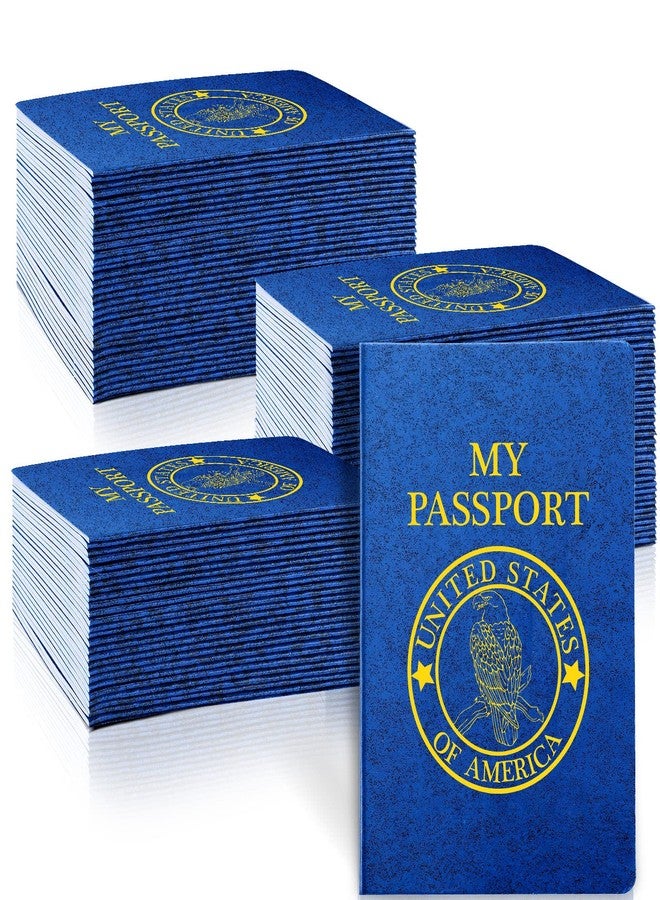 Woanger 150 Pcs Blank Passport Book Passport Notebook Blue Bulk 4 x 5.5 Inch Play Fake Pass Port for Travel Operation World Travel Activity (Classic Style) - Image 1