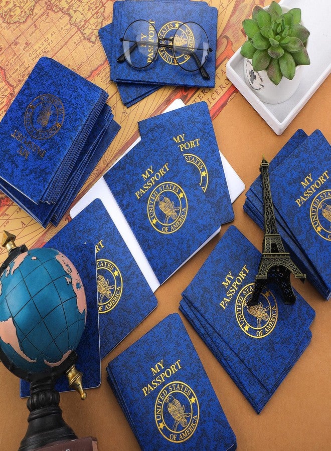 Woanger 150 Pcs Blank Passport Book Passport Notebook Blue Bulk 4 x 5.5 Inch Play Fake Pass Port for Travel Operation World Travel Activity (Classic Style) - Image 4