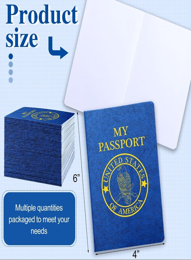 Woanger 150 Pcs Blank Passport Book Passport Notebook Blue Bulk 4 x 5.5 Inch Play Fake Pass Port for Travel Operation World Travel Activity (Classic Style) - Image 2