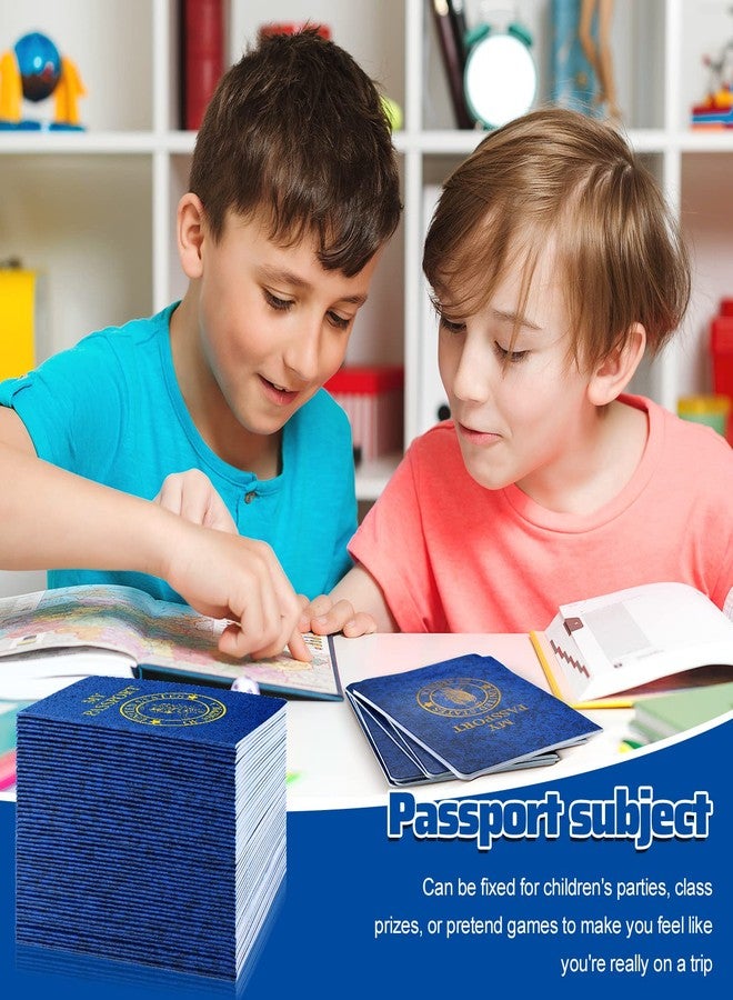 Woanger 150 Pcs Blank Passport Book Passport Notebook Blue Bulk 4 x 5.5 Inch Play Fake Pass Port for Travel Operation World Travel Activity (Classic Style) - Image 5